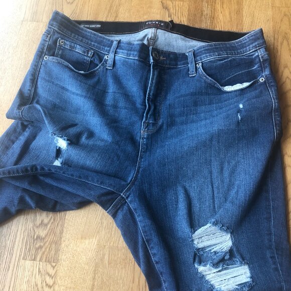 Torrid Sky High Skinny Crop Jeans Distressed Size 20 - Picture 7 of 14
